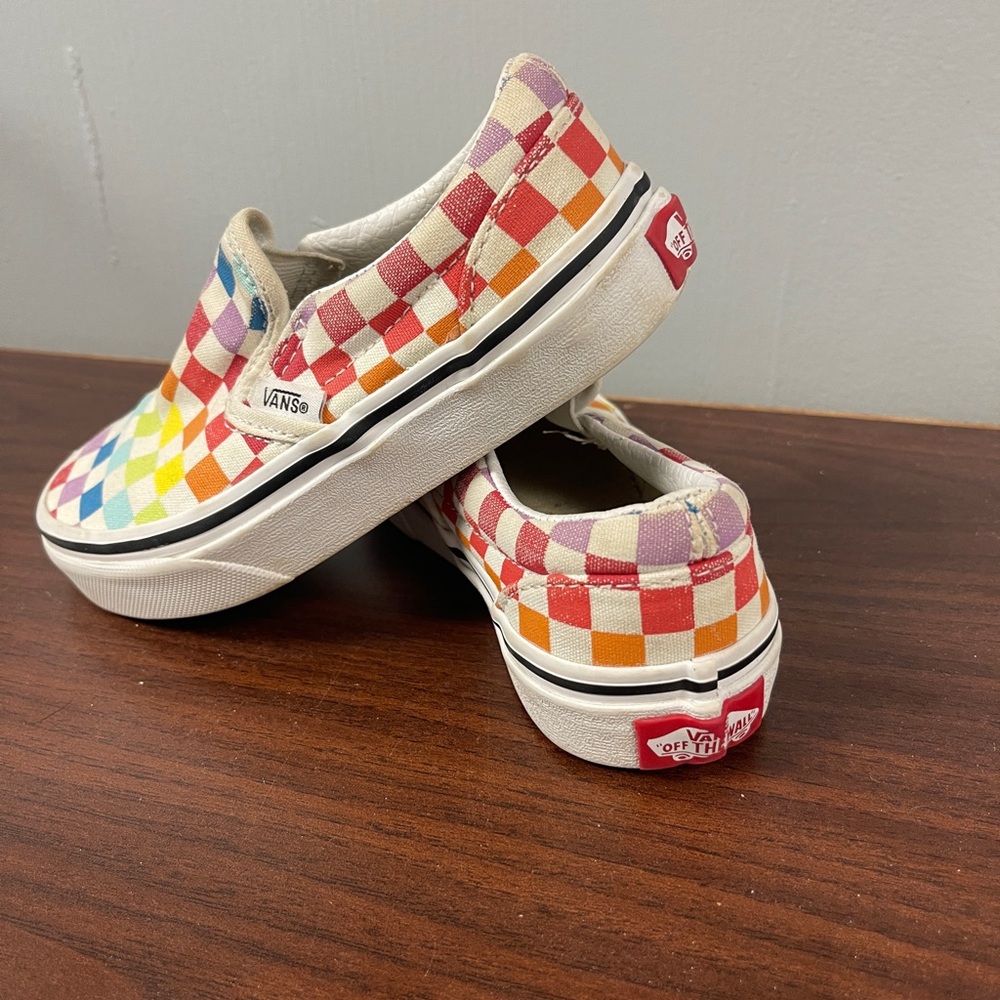 Vans Red and Pink Slip-On Sneakers